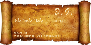 Dömötör Imre névjegykártya