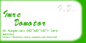 imre domotor business card